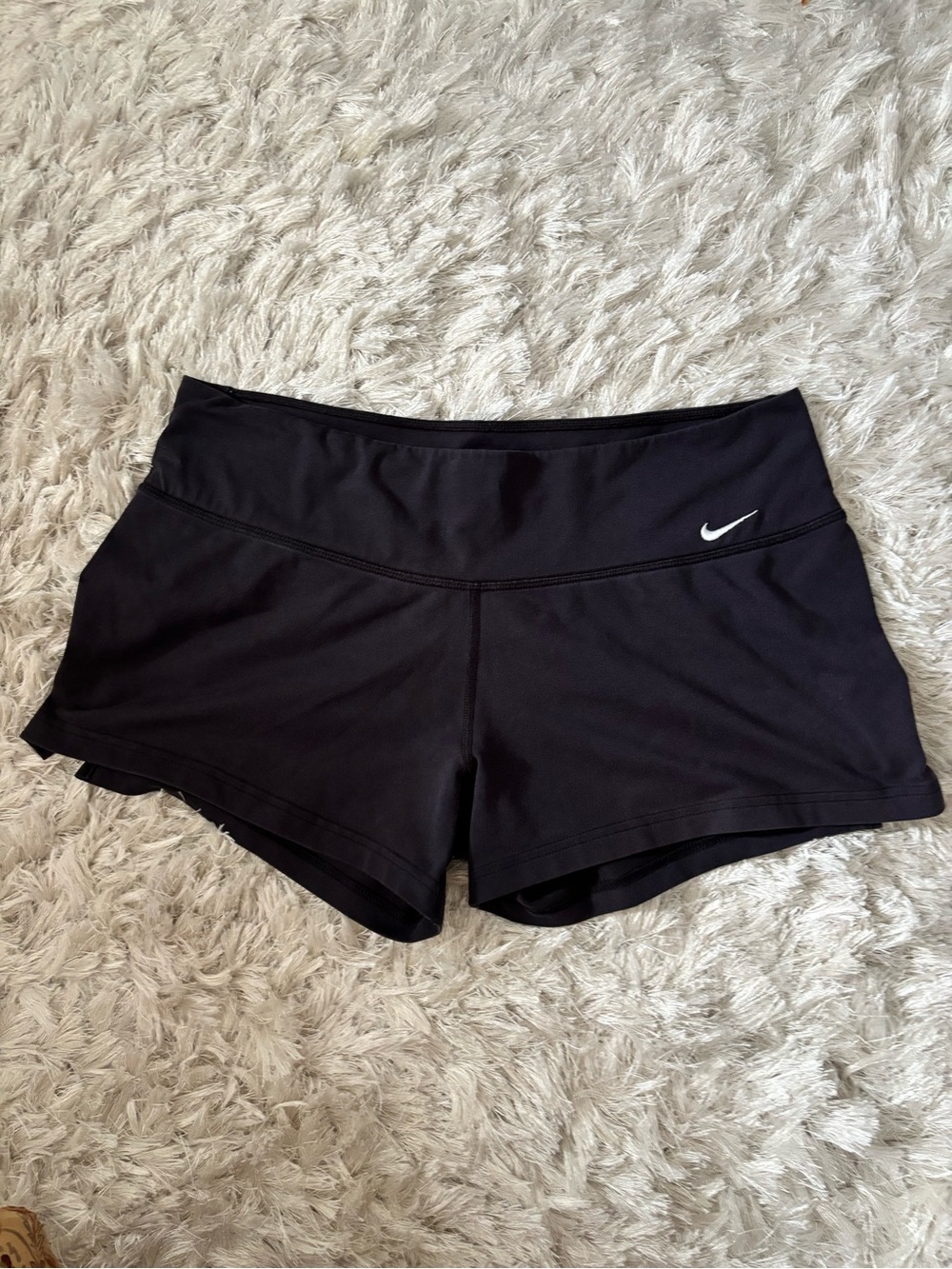 Nike Dei-Fit Women's Black Athletic Shorts with Swoosh Large